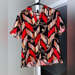 NEVER WORN Chain Print Blouse